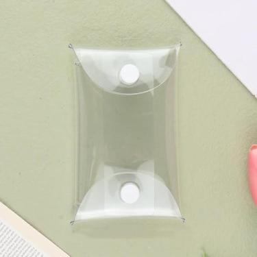 Imagem de Mini bolsa de exibição de boneca anime bolsa transparente porta-moedas chaveiro pingente bolsa quadrada organizador chave batom fone de ouvido bolsa de armazenamento, Branco, 12*9cm