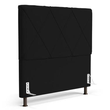 Imagem de Cabeceira Cama Box Casal Queen Size 160cm Com Frame Sintético Preto - Abmaza
