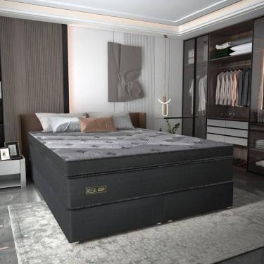 Imagem de Cama Box Conjugado King Com Colchão 193x78x203 Royal Black Gazin Cr35300 Escuro