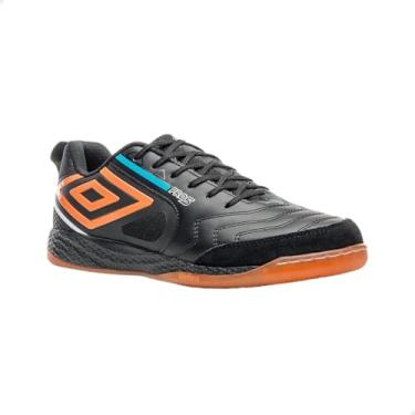 Imagem de Chuteira Umbro Futsal Pro 5 Bump Preto Laranja e Azul - Masculina - 44 - Preto