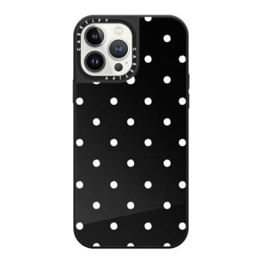 Imagem de CASETiFY Capa espelhada para iPhone 13 Pro Max [reflexiva/proteção contra quedas de 1,5 metros/compatível com Magsafe] - Dottie clássica - preta em preto