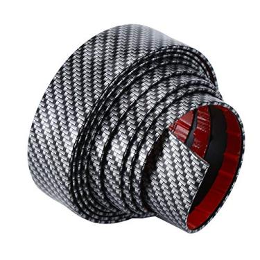 Imagem de ETOPARS Tiras protetoras de peitoril de porta de carro de fibra de carbono protetor de para-choque automotivo adesivo de proteção contra arranhões limite antiarranhões 2,5 m x 5 cm