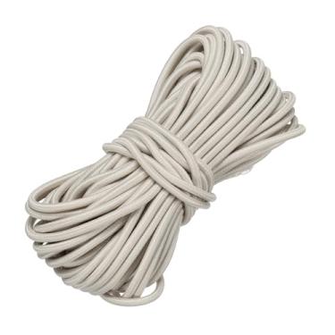 Imagem de PATIKIL Cordão elástico elástico, 1/20.3 cm x 81 cm de poliéster resistente cordas de choque corda elástica caiaque corda para caiaque lona gravata barco barraca acampamento artesanato DIY, bege
