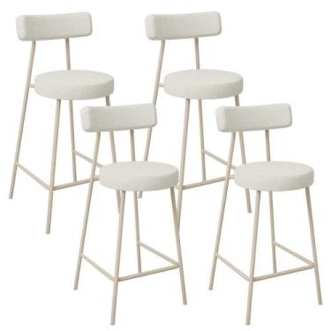 Imagem de Kit 04 Banquetas Baixa Cozinha Sala Jantar Bancada Milão Arena L02 Lin