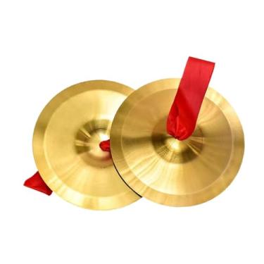 Imagem de MERIGLARE 2x Mini Pratos de Mão, Pratos de Cobre, Artigos para Festas, Auxílios Didáticos para Instrumentos de Percussão e Apresentações, 24cm