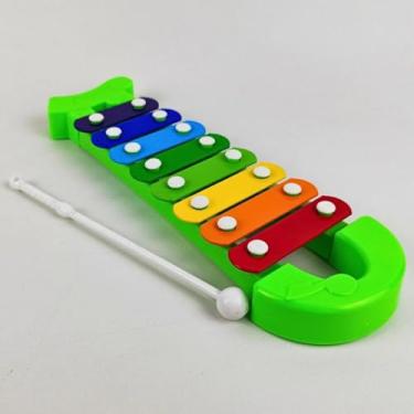 Imagem de Xilofone Musical Infantil Pianinho Didático Com Baqueta Brinquedo Educativo Para Bebês e Crianças