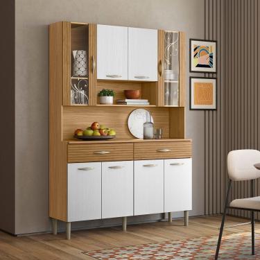 Imagem de Armário De Cozinha 8 Portas 2 Gavetas Golden Plus - Ssx Multicoisas Freijo-supremo-cp-ripado Freijo