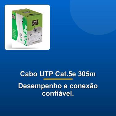 Imagem de Cabo Lan U-utp Cat.5e 305m Preto 100% Cobre