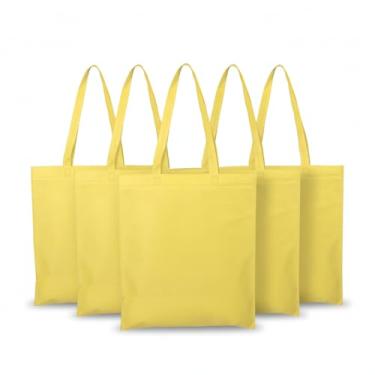 Imagem de Sacola Reutilizável TNT 100gr, Vermelho e Verde, 41x37cm com Alça 30cm, Material Não Tecido (10, Amarelo)