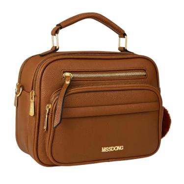 Imagem de Bolsa Bag Feminina De Mão, Ombro Com Alça Transversal Tiracolo Tote (Marrom Escuro)