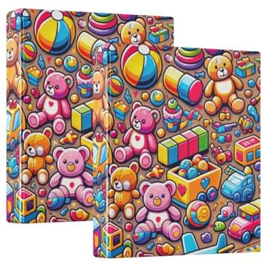 Imagem de Pasta de arquivo com 3 argolas para fichário de desenhos animados coloridos para escola e escritório, 1 pacote