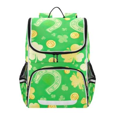 Imagem de Joisal Backpack for Boys Green Yellow Shamrocks Kids Backpack Girls Student Large Back to School Bag Custom Daycare Elementary Book Bag Mermaid