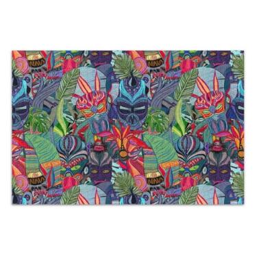 Imagem de Quebra-cabeça de plantas tropicais para adultos Tiki Masks 500 peças pintura de brinquedo artístico exclusivo jogo de quebra-cabeça presentes, 51 x 35 centímetros