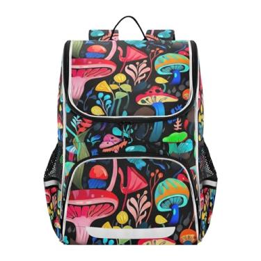 Imagem de Back to School Bag Custom Vibrant Colorful Mushrooms Kids Backpack Girls Student Travel Book Bags Daycare Elementary Boys Backpacks Animal, 18L
