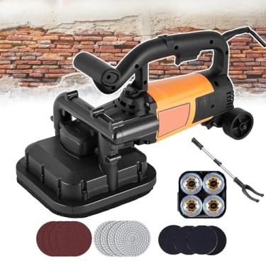 Imagem de Lixadeira De Parede PortáTil, Esmerilhadeira EléTrica Para Concreto, MáQuina De Lixar Pisos De 3800 W Com 4 CabeçAs, 6 ConfiguraçõEs De Velocidade, 3 Discos De Lixa Para Cimento, Azulejo E MáRmore