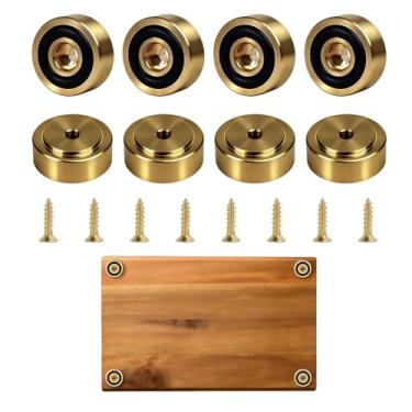 Imagem de Tiiyee Pacote com 8 pés de tábua de corte com almofadas antiderrapantes, 3,5 x 0,9 cm, pés de tábua com borracha de silicone e parafusos para cozinha, móveis inacabados, cadeira, armário, proteção