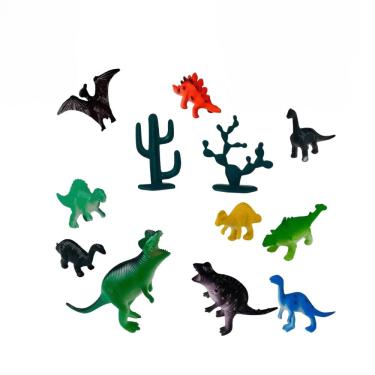 Imagem de Brinquedo Boneco Dinossauros Plástico 12 Peças TK-1499