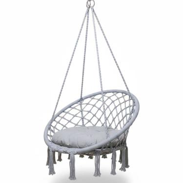 Imagem de Rede Cadeira Balanço Suspensa Algodao Reforçada Confortavel Resistente Teto Casa Varanda Quintal Area Lazer Sacada