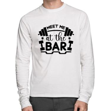 Imagem de Camiseta Algodão Meet Me At The Bar Manga Longa - Foca na Moda, Branco