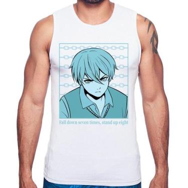 Imagem de Regata Fall Down Seven Times, Stand Up Eight - Foca na Moda, Branco, G