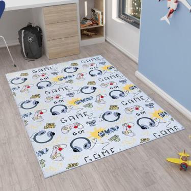 Imagem de Tapete Kids Emborrachado Quarto Criança - Game - 100% Poliéster - Casa