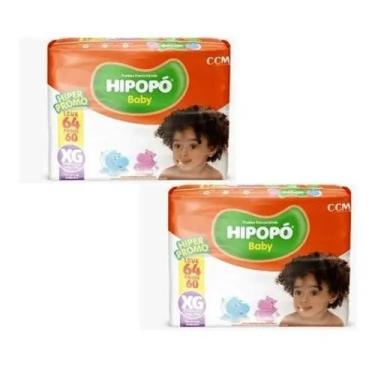 Imagem de Fralda infantil Hipopo 2 Pacotes Hiper Tamanho XG - 128 Unidades