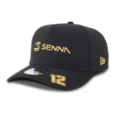 Imagem de Boné New Era 9FORTY A-FRAME Senna Lotus - Preto e Dourado-Unissex