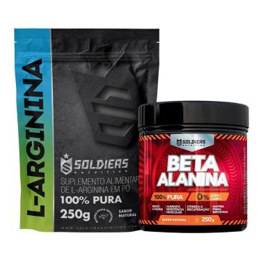 Imagem de Kit: Arginina 250g + Beta Alanina 250g - 100% Puro Importado - Soldiers Nutrition-Unissex