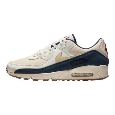 Imagem de Nike Tênis masculino Air Max 90 Premium (marfim pálido/azul trovão/vela/cáqui claro), Marfim claro/cáqui claro, 41