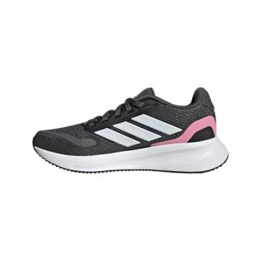 Imagem de adidas Tênis infantil Runfalcon 5 sem cadarço casual - preto, Cinza/branco cristal/rosa Bliss, 13.5 Little Kid