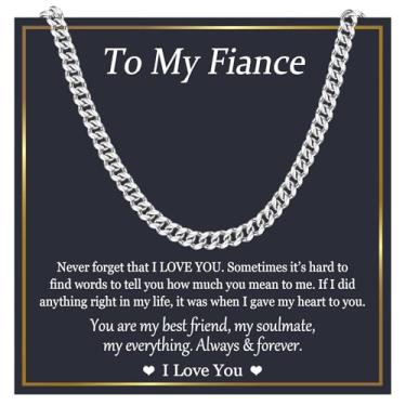 Imagem de EPIRORA Corrente de elos cubanos presentes para homens e meninos, colar cubano masculino de aço inoxidável de 6 mm, aniversário, Natal, Dia dos Namorados, presente de joias para filho, neto, sobrinho