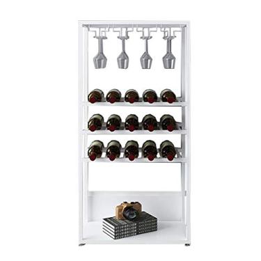 Imagem de Armário de vinho de ferro forjado e suporte de vidro, suporte para vinho, prateleira de exibição de vinho para cozinha, adega, bar, vinhos, show B (A)