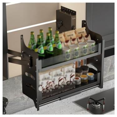 Imagem de Organizador de prateleira expansível para armário, prateleira de cozinha, espaço de armazenamento de 2 camadas, adequado para cozinha, bar, café, armário, despensa, suporte de carga 25 kg (tamanho