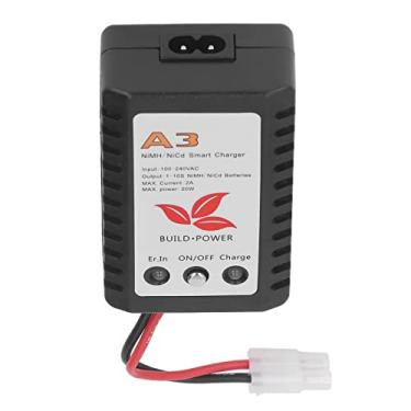 Imagem de Carregador de Bateria NiMH NiCd 20W com Indicador LED Detecção Automática Tensão Universal Função Parada Carcaça ABS Plugue UK 110-240V CA