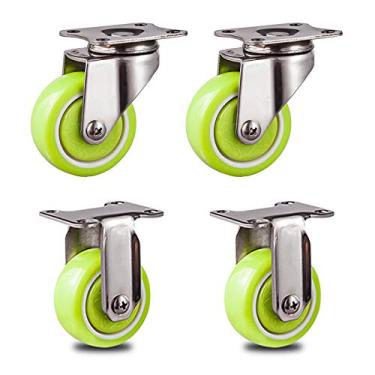 Imagem de Rodas de rodízio resistentes - Rodízios giratórios pequenos para móveis com placa, rodas de carrinho de nylon durável, substituição universal para vasos de flores e molduras, conjunto de 4