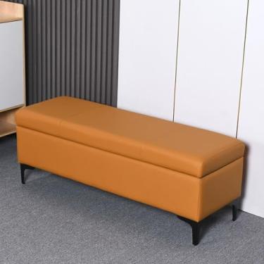 Imagem de Banco moderno para cama de quarto com almofada, banco de armazenamento de sala de estar, banco de entrada de hall de entrada com armazenamento, banco para entrada da porta da frente, banco de sapatos