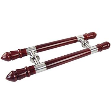 Imagem de BAZAC Maçaneta de madeira maciça, maçaneta de porta de vidro para banheiro de hotel, puxador de empurrar/sauna chuveiro puxador de porta deslizante corrimão antiderrapante, comprimento 60 / 70 cm