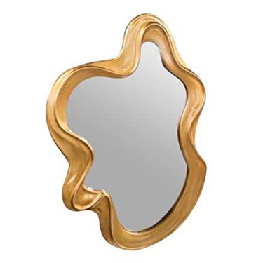 Imagem de Espelho de penteadeira espelho de vestir espelho de forma irregular espelho de maquiagem irregular para banheiro espelho de maquiagem doméstico comercial espelho de maquiagem (002, S)