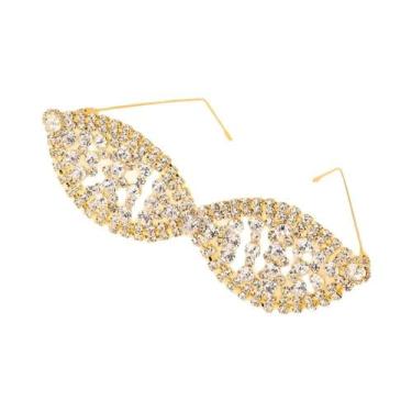 Imagem de Armação De Óculos Prateada Com Strass, Joia De Festa Moderna, Óculos D