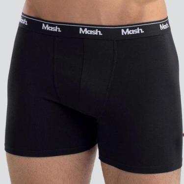 Imagem de Cueca Mash Boxer Longa em Algodão 070.40, Preto, GG