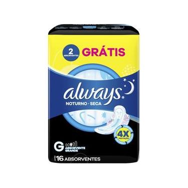 Imagem de Absorvente Always Noites Tranquilas Cobertura Seca com Abas 16un
