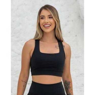 Imagem de Conjunto Esportivo Feminino Preto – Legging + Top Academia Corrida Treino-Feminino