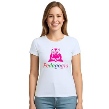 Imagem de Camiseta Pedagogia Coruja Universitária Personalizada - Use P4, Branco