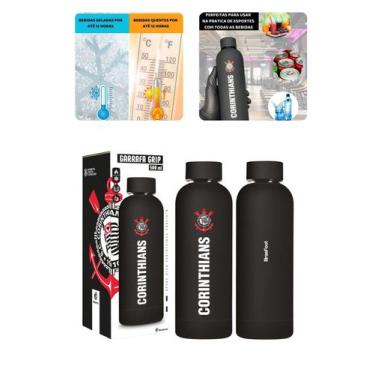 Imagem de Garrafa Térmica Emborrachado Grip 500Ml Água Quente Frio - Brasfoot