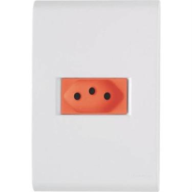 Imagem de Conjunto Liz Branco E Vermelho 4x2 com 1 Tomada 2p+t de 20 Ampères E 250 Volts 57170015 Tramonti