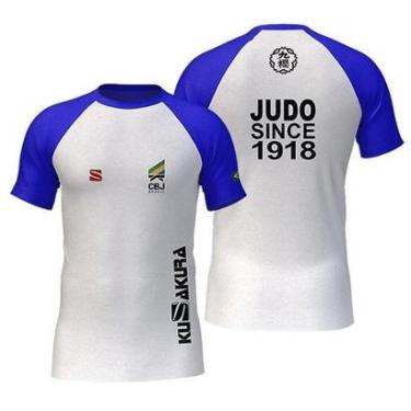 Imagem de Camiseta Judo KuSakura CBJ Branca/Azul-Unissex
