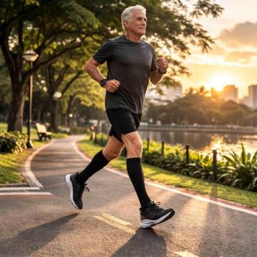 Imagem de Meia compressão Moderada 5-10mmHg Masculina 3/4 - Tam 39-43 - Selene I