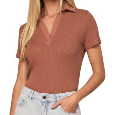 Imagem de Camisa Feminina Lado Avesso Mousse Marrom Telha - L129-Feminino