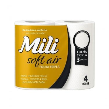 Imagem de Papel Higiênico Folha Tripla Soft Air 4 Rolos de 20M X 10CM Mili