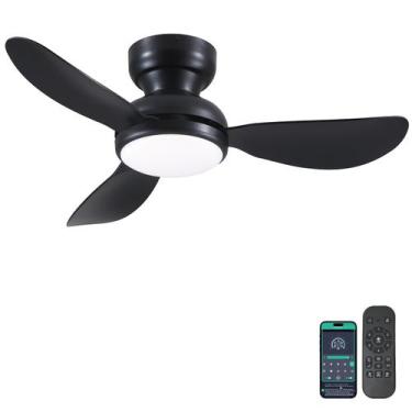 Imagem de Ventilador de teto Kviflon 36" Flush Mount Light Remote App